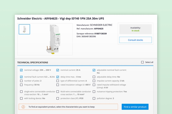 Backend view of a product in the Intershop Product Information Management System